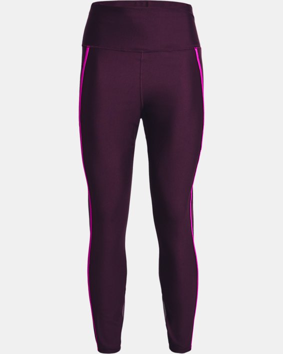 Women's HeatGear® Armour No-Slip Waistband Shine Mesh Full-Length Leggings, Purple, pdpMainDesktop image number 4